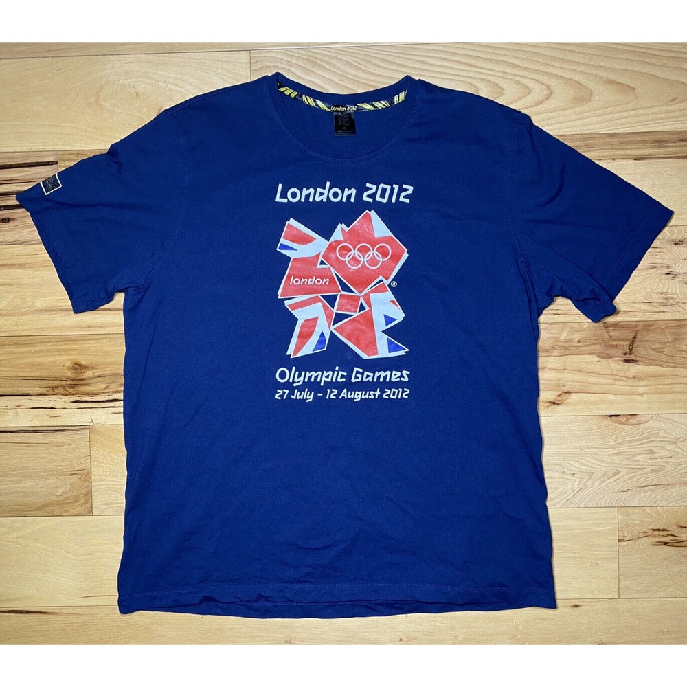 Adidas London 2012 Olympics Blue Short Sleeve T-Shirt Mens XL